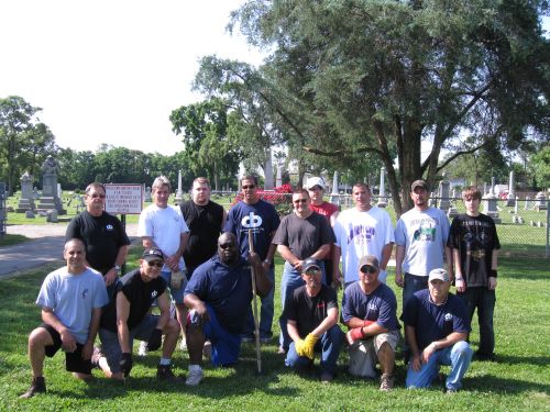 A Group Of Guys From Cohen Brothers INC, Volunteers To Help Clean Local Landmark