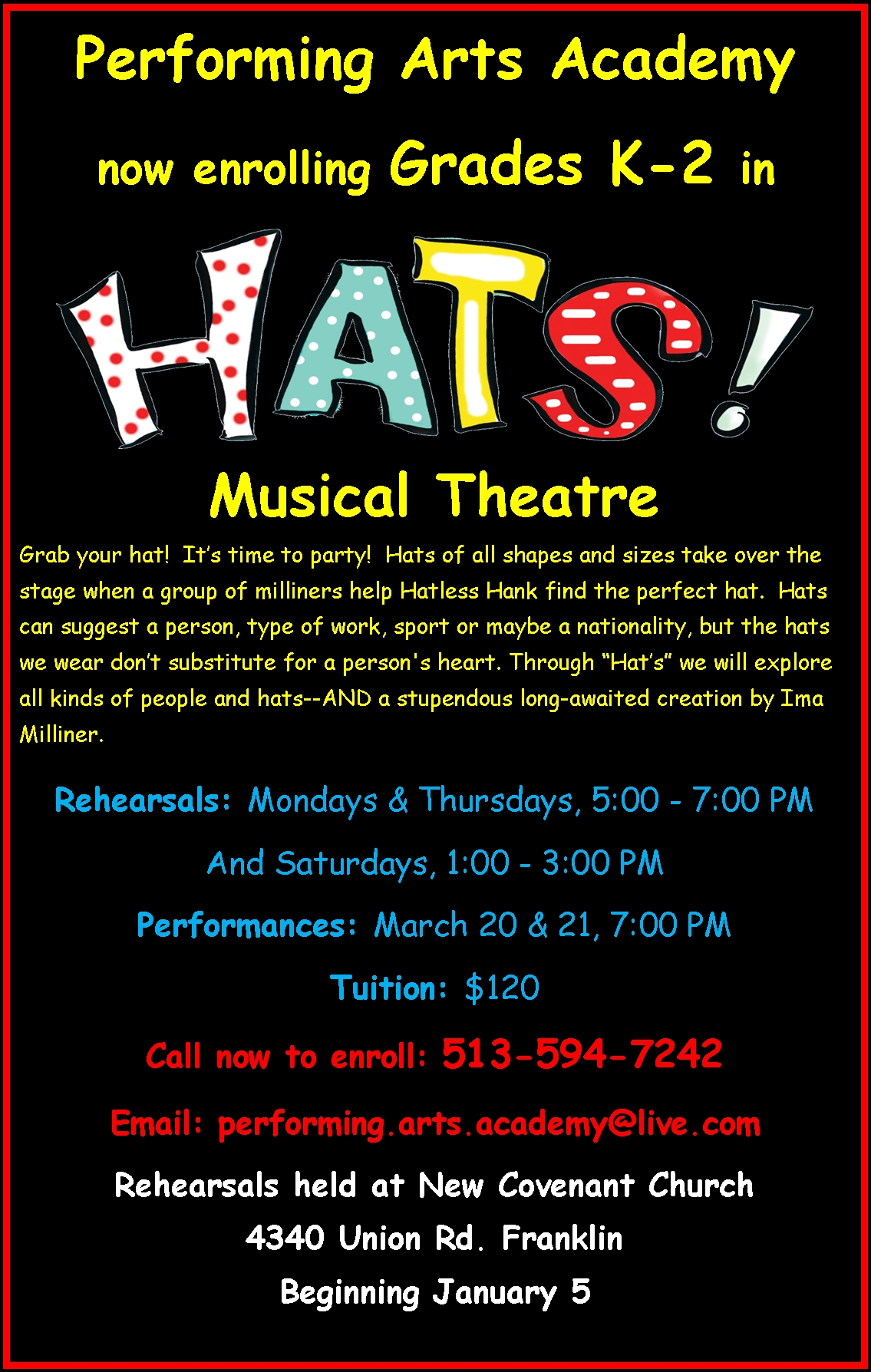 Hats 2015 The Performing Arts Academy  - Middletown, Ohio