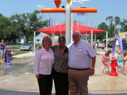 City manager Gilleland Along With Council Members Ford And Armbruster At Douglass Park